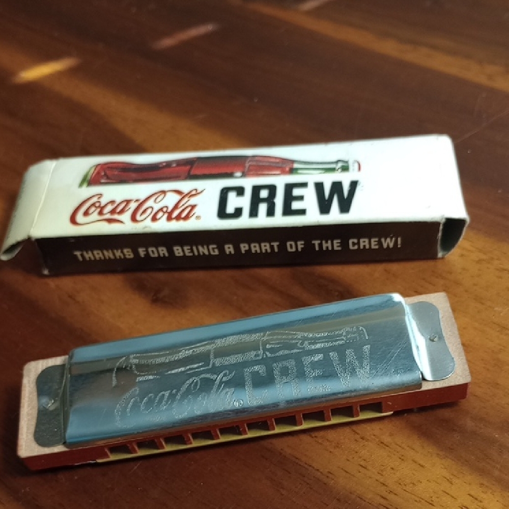 Coca-Cola Crew Harmonica with Silver and Red Design